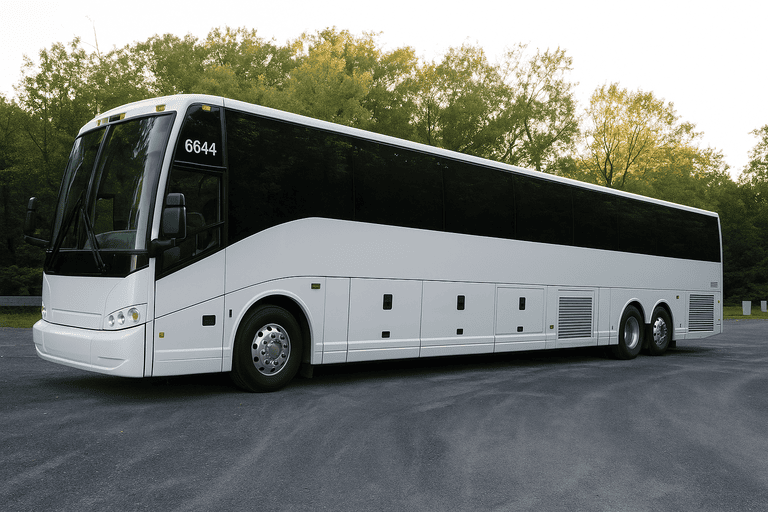 exterior of Charter Bus Rental Anderson coach bus