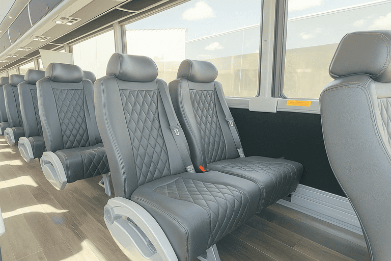 interior of Charter Bus Rental Anderson charter bus